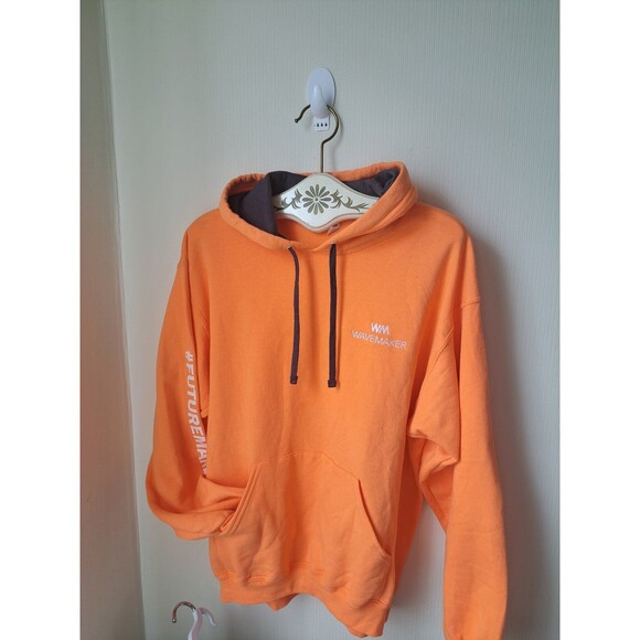 FRUIT OF THE LOOM Orange Sweater Hoodie  Size L - Picture 2 of 8